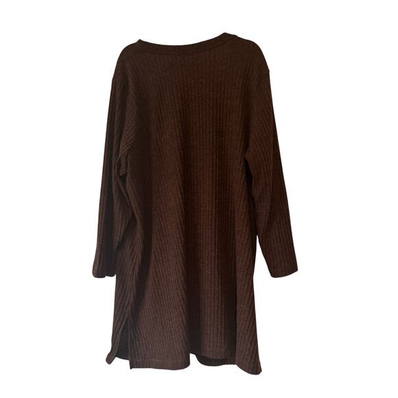 Issac mizrahi live brown knit long cardigan - Picture 2 of 5